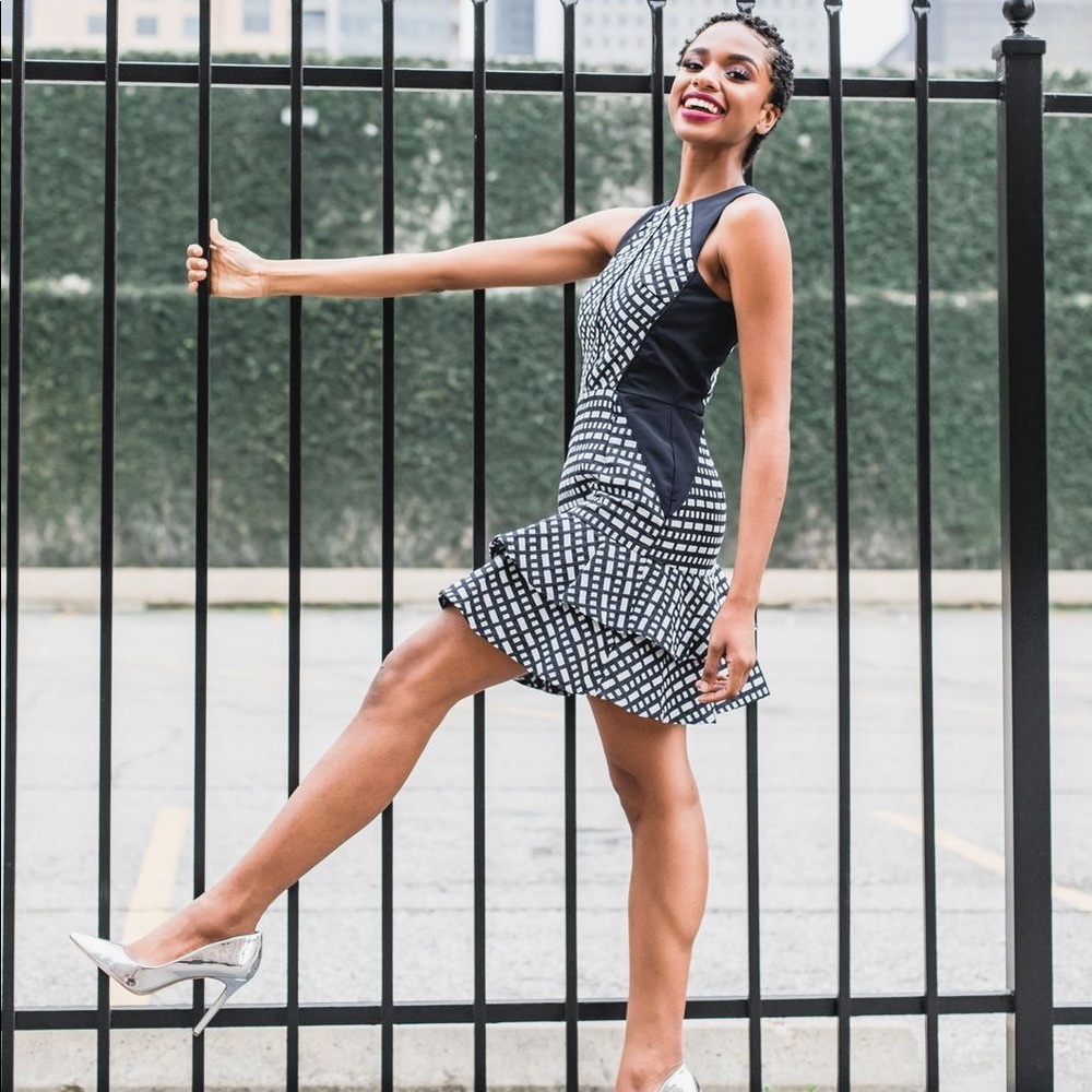 Adelyn Rae Jacquard Ruffle Sheath Dress